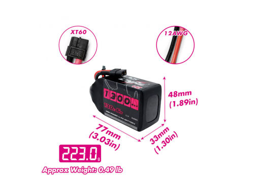 CNHL Black Series V2 6S 1300mAh 22.2V 130C XT60