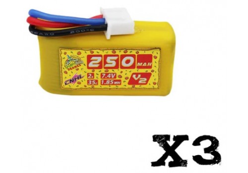 PACK X 3 CNHL Pizza V2 2S 250mAh 7.4V 35C JST