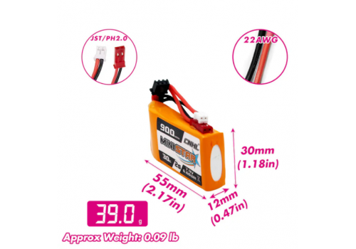 CNHL MiniStar 2S 900mAh 7.4V 70C PH2 / JST