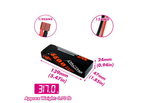 CNHL Racing Series 2S 6600mAh 7.4V HC 120C Dean T
