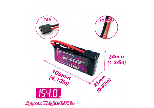 CNHL Lightning LiHV 2S 3500mAh 7.6V 120C TRX
