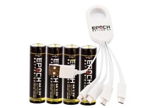 Pila Recargable USB Epoch AA 1.5V 2300mAh Set x 4