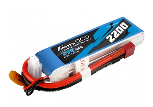 Gens Ace 2S 2200mAh 45C 7.4V Dean T