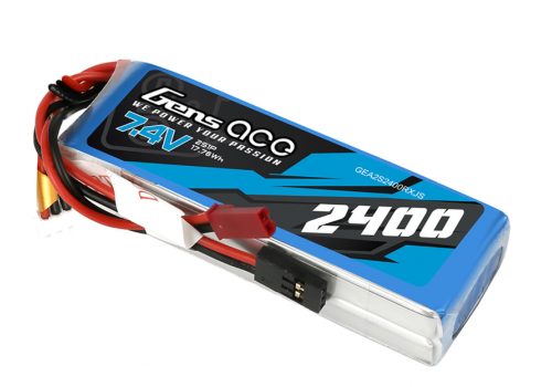 Gens Ace 2S1P 2400mAh 7.4V RX JST-SYP