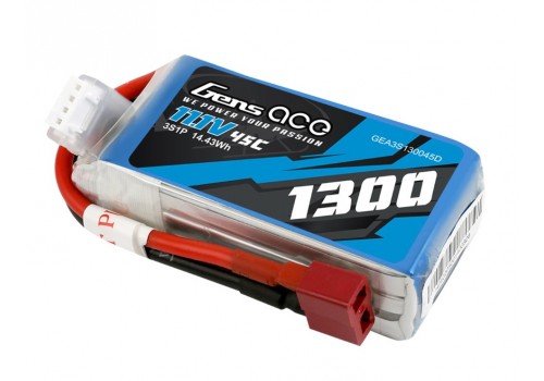 Gens Ace 3S 1300mAh 11.1V 45C Dean T
