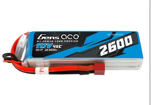 Gens Ace 3S 2600mAh 11.1V 45C Dean T