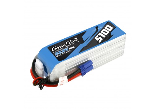 Gens Ace 6S 5100mah 22.2V 80C  EC5