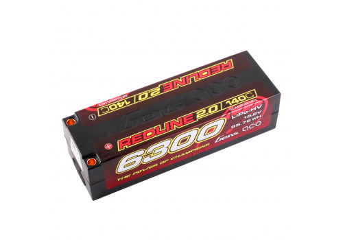 Gens Ace 4S 6300mAh 15.2V 140C HardCase Redline 2.0 Series Lipo 5.0mm bullet Gens Ace 4S 6300mAh 15.2V 140C HardCase Redline 2.0 Series Lipo 5.0mm bullet