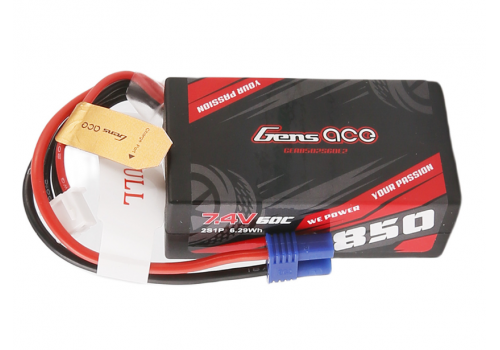 Gens Ace 2S 850mAh 7.4V 60C EC2