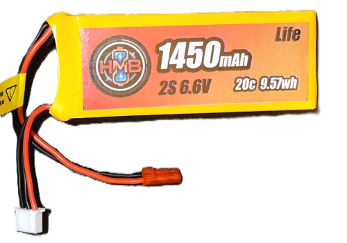 HMB LiFe 2S 6.6v 1450mAh 20C RX JST