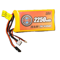 HMB LiFe 2S 6.6v 2250mAh TX PH1.0 / Futaba