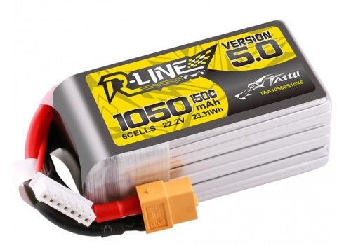Tattu R-Line V5 6S 1050mAh 150C 22.2V XT60 Tattu R-Line V5 6S 1050mAh 150C 22.2V XT60