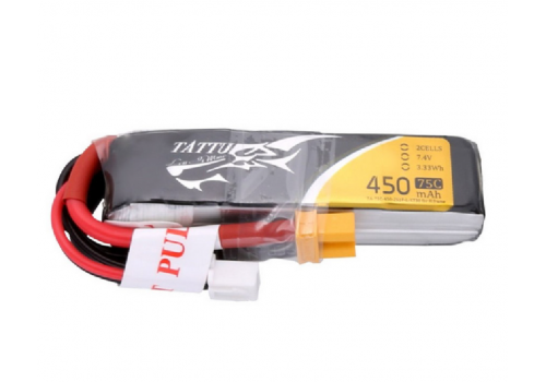 Tattu 2S 450mAh 7.4V 75C XT30 Long Size