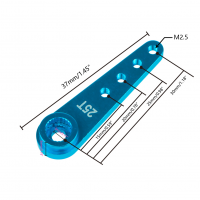Cuerno Servo 25T - Simple 37mm Azul  O O O O