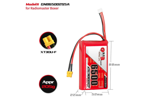 GNB 2S 7.4V 6500mAh XT30 for Radio BOXER